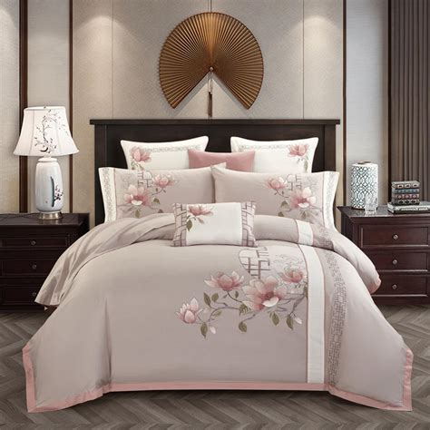 Egyptian Cotton Classical Bedding set Queen King size Embroidery Bed set Bed sheet set Rubber ...