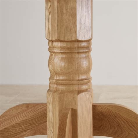 4ft Pedestal Round Table In Natural Oak Oak Furniture Land