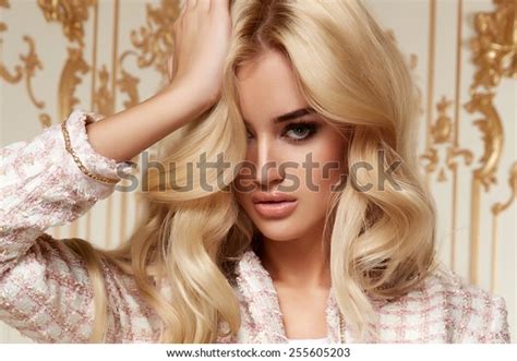 Beautiful Sexy Young Blonde Girl Long Stock Photo 255605203 Shutterstock