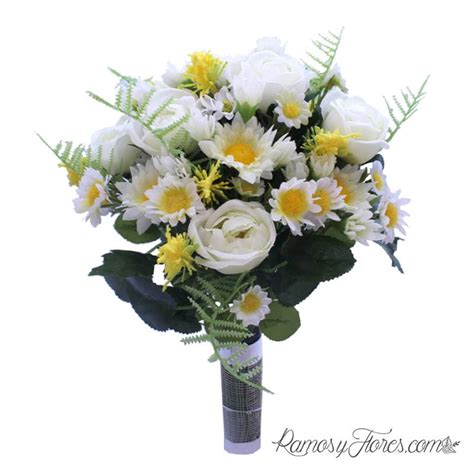 Encuentra flores artificiales en mercadolibre.com.pe! Ramo de flores artificiales TERNURA: margaritas y rosas ...