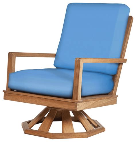 The frame and the base of the swivel chair can be constructed from a variety of materials, like bamboo, chrome, wicker and teak, that make them easy to match to. Avon Teak Swivel Rocker - Modern - Outdoor Rocking Chairs ...