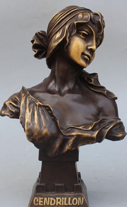 15 Chinese Pure Bronze West Art Sexy Woman Lady Miss Belle Head Bust
