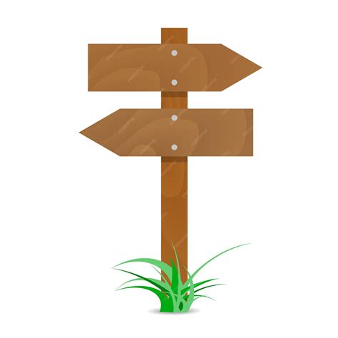 Premium Vector Wooden Signpost With Arrows