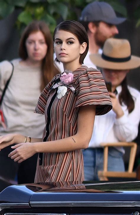 Kaia Gerber Poses With A Classic Car At A Photoshoot In Miami 0113