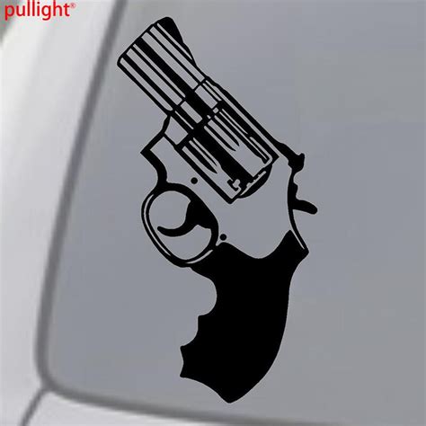 Special Vinyl Decal Sticker Window Wall Bumper Gun Revolver In Car