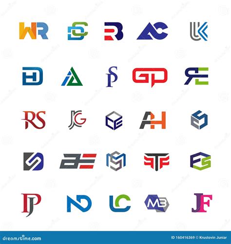 Conjunto De Logotipos Combinados De Dos Letras Iniciales Ilustración