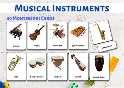 40 Musical Instruments Flashcards Real Pictures Printable Etsy