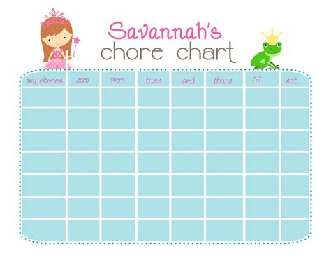 Items Similar To Princess Chore Chart Printable On Etsy