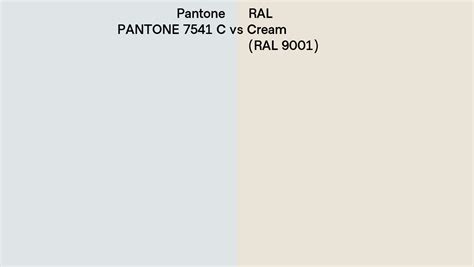 Pantone 7541 C Vs Ral Cream Ral 9001 Side By Side Comparison