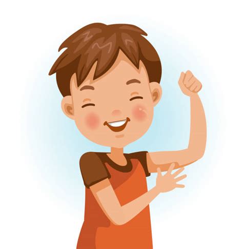 Kid Flexing Muscles Illustrations Royalty Free Vector Graphics And Clip