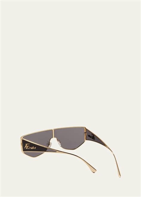 Fendi Logo Metal Shield Sunglasses Bergdorf Goodman