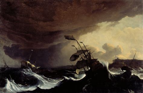 Ships In A Stormy Sea Off A Coast Ncmalearn