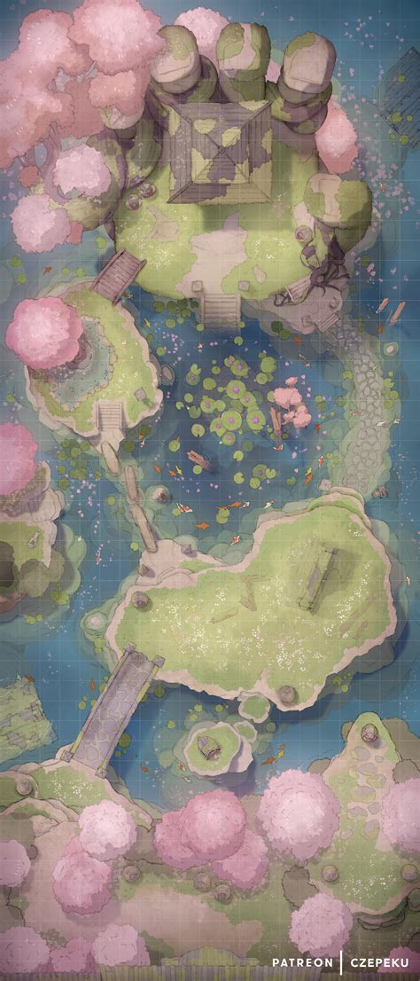 21x49 Cherry Blossom Monastery Battlemap Fantasymaps