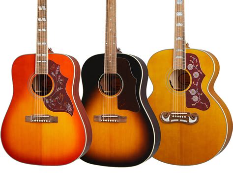 Epiphones First Inspired By Gibson Acoustics Are The Hummingbird J 45