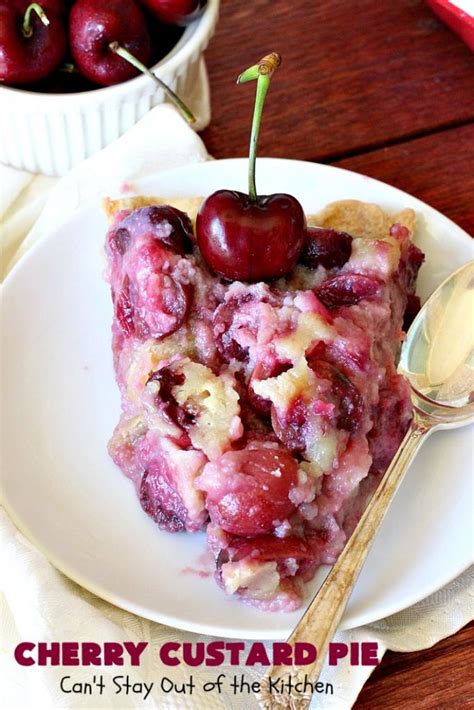 Cherry Custard Pie Cant Stay Out Of The Kitchen