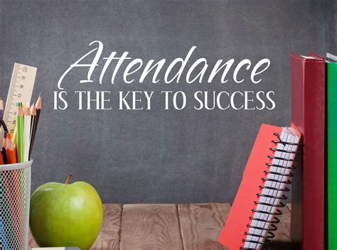 Attendance Is The Key To Success Classroom Decal Teacher Etsy