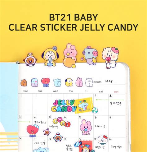 Bt21 Baby Official Jelly Candy Sticker K Cutiestar