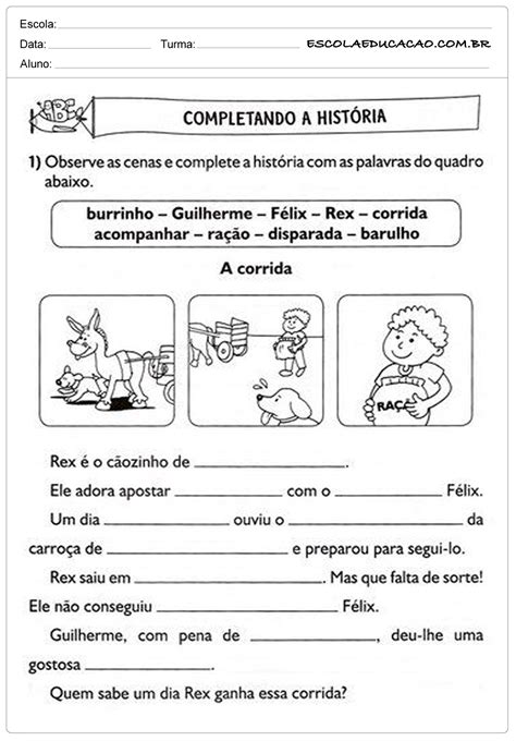 Atividades De Português 2º Ano Escola Educação