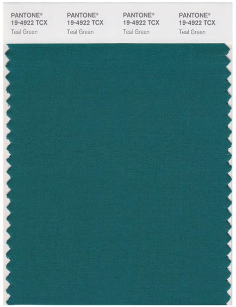 Pantone Smart 19 4922 Tcx Color Swatch Card Teal Green Magazine