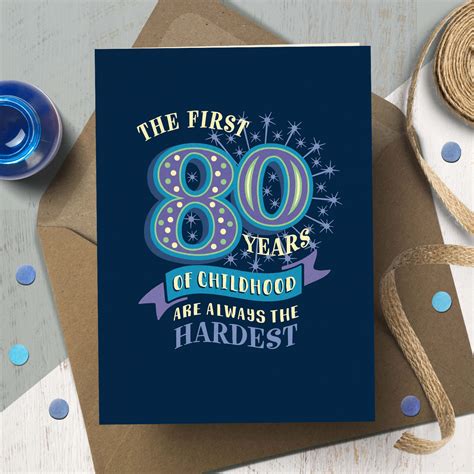 80th Birthday Card 80 Childhood Years The Typecast Gallery