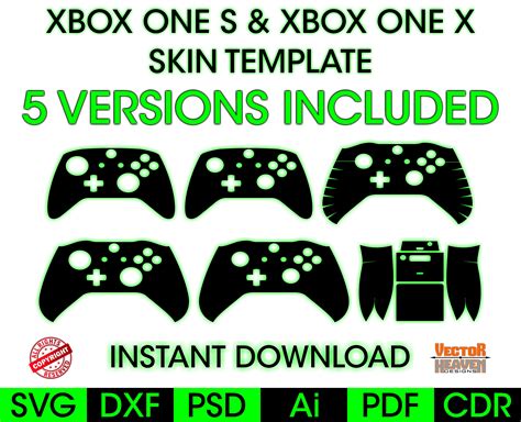 Xbox One S Xbox One X Controller Skin Template File Svg Dxf Etsy