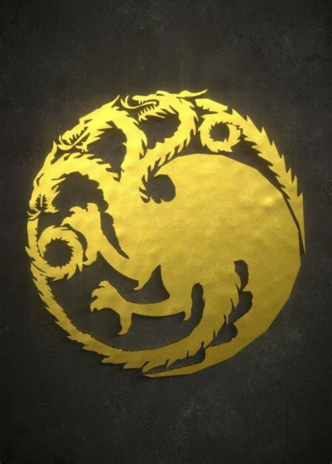 Game Of Thrones Golden Emblems House Targaryen Displate Artwork By