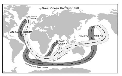 The Linkages Among Global Ocean Currents Conveyor Belt