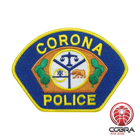 Corona Police Embroidered Patch Iron On Military Airsoft