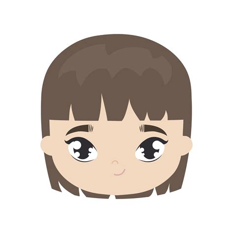 Head Of Cute Little Girl Avatar Character 649861 Vector Art At Vecteezy