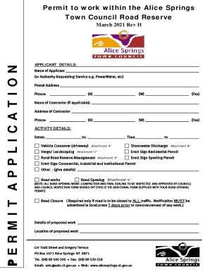Fillable Online Forms Alice Springs Town Council Fax Email Print PdfFiller
