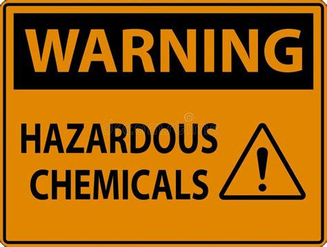 Warning Hazardous Chemicals Sign On White Background Stock Vector