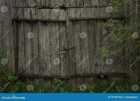 The Old Wooden Gate To The Barn Stock Image Stock Photo Image Of