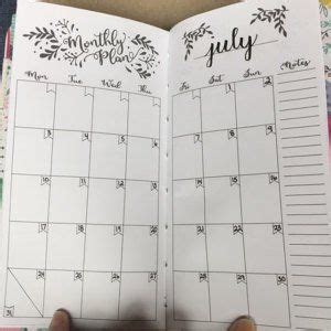 Printable Inserts Weekly Planner Midori Weekly Spreadsheet Etsy