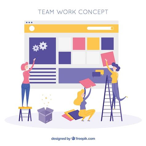 Teamwork Konzept Kostenlose Vektor