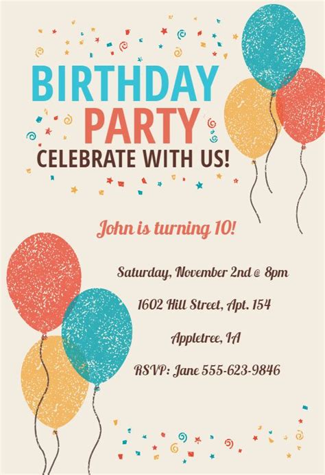 Pin On Free Birthday Invitation Templates