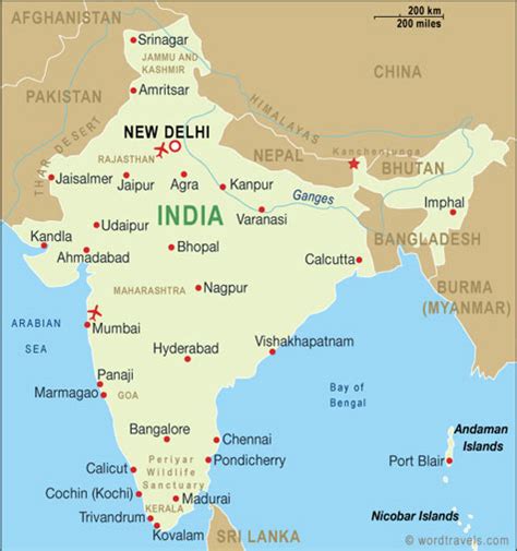 India Map India Travel Maps From Word Travels