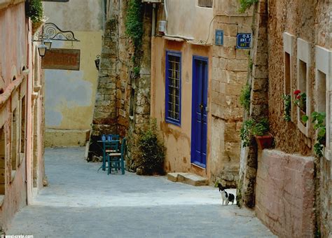 It's rich with archaeological and mythological history that's reflected in its ancient ruins and cultural attractions. An alley in the old town of Chania