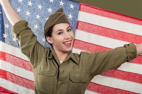 Premium Photo Military Pin Up Woman