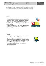 Sachlicher brief 6 klasse realschule musterlösung. Brief (sachlich) Gymnasium Klasse 5 Deutsch | Catlux