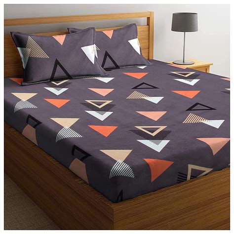 Buy Rvans Creations Elastic Fitted Glace Cotton Single Bedsheet With
