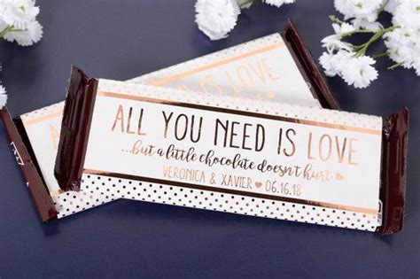 Wedding Candy Wrappers Metallic Foil Chocolate Bar Wrappers Etsy In
