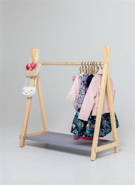 Montessori Teepee Style Clothing Rack With Storage Kids Room Etsy