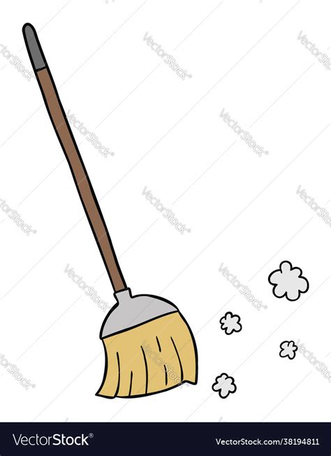 Cartoon Broom And Cleaning Royalty Free Vector Image