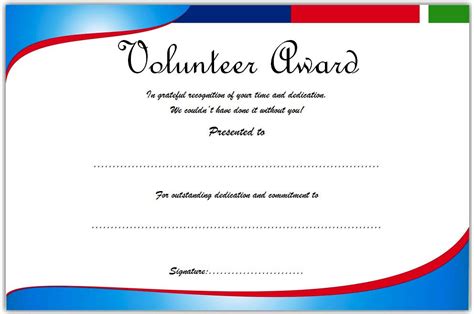 Volunteer Award Certificate Template Professional Templates