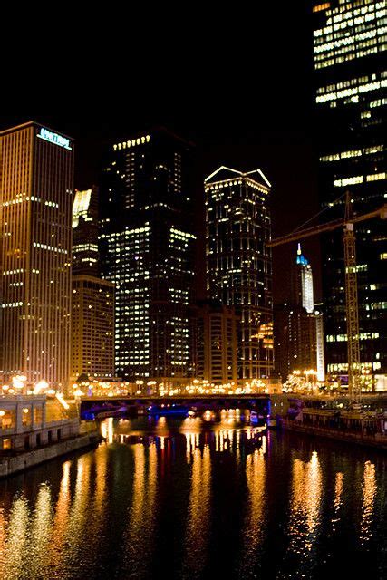 Chicago River With Images City Lights At Night Night