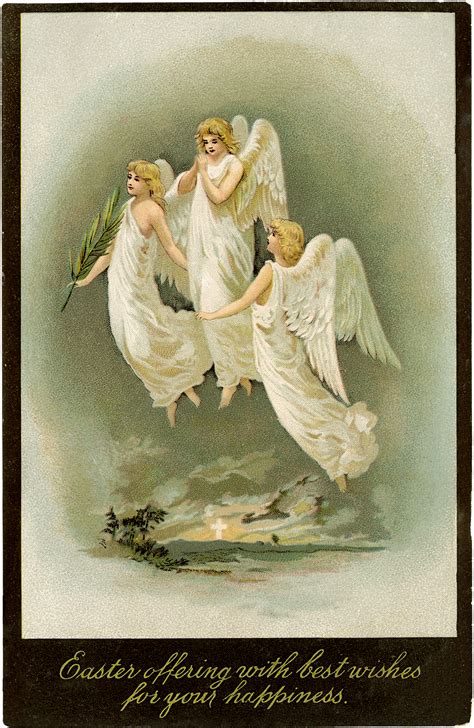 Beautiful Vintage Easter Angels Image The Graphics Fairy