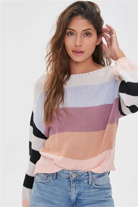 Striped Sleeve Colorblock Sweater
