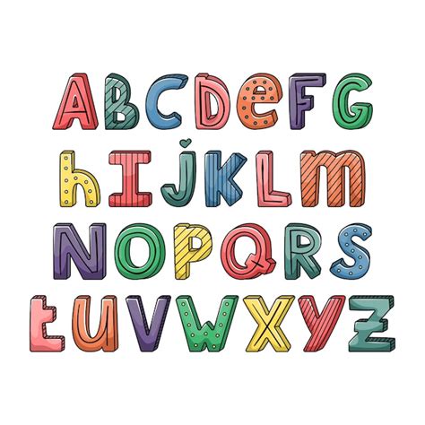 Premium Vector Alphabet With Hand Drawn Letters With Stripes And Dots