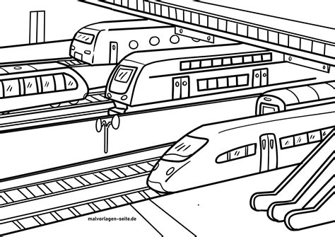 Coloring Page Railway Station Building Railroad Free Coloring Pages