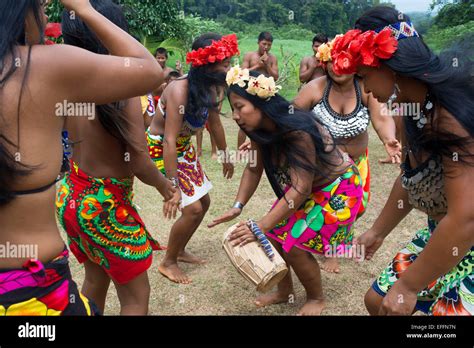 music and dancing in the village of the native indian embera tribe embera village panama